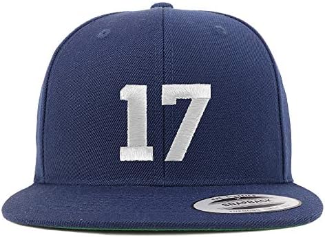 Trendy Apparel Shop Número 17 Branco Bordado Bordado Bill Snapback Baseball Capinho de beisebol