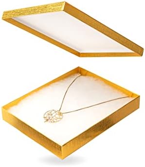 Caixa de joalheria de prestígio e sofisticado, 24 Pack Luxuve Gold Jewelry Box para pulseiras, colar, pérolas-Caixa de presente de algodão