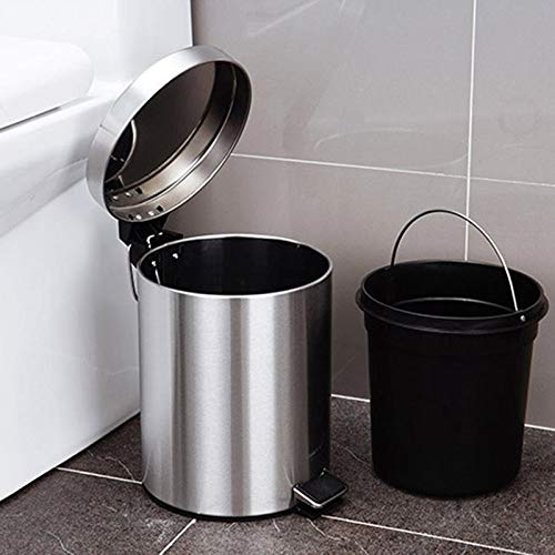 Lata de lixo da cozinha Agriva, lixo de 8l de banheiro pode redondo o balde de poeira de pedal de degrau com tampa lata