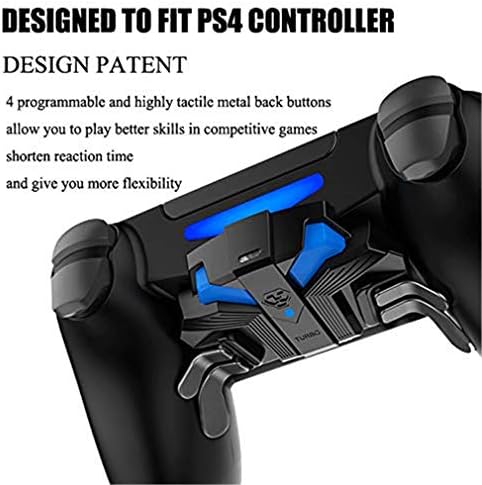 Acessório de botão traseiro Controlador PS4, acessórios profissionais de jogos duráveis ​​4 pás com mapeamento adaptador de