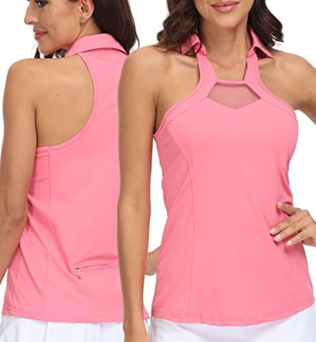 TrendiMax Sleesens Sleesess Golf Shirt Mesh Racerback Polo Camisetas Polo Tanques Athletics Wicking Athletic Tops Tops