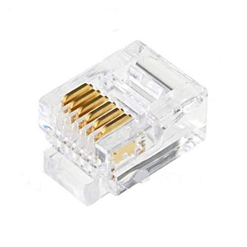 Uvital 200 pacote rj12 6p6c plugue, conector de cabo plano transparente conector de cabo modular de plugue limpo