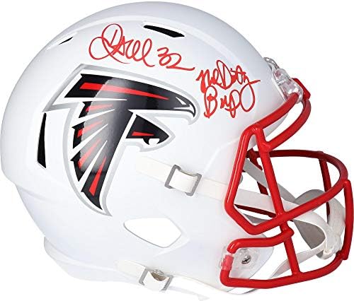 Jamal Anderson Atlanta Falcons autografou Riddell Flat White Alternate Speed ​​Replica Capacete com inscrição The Dirty Bird