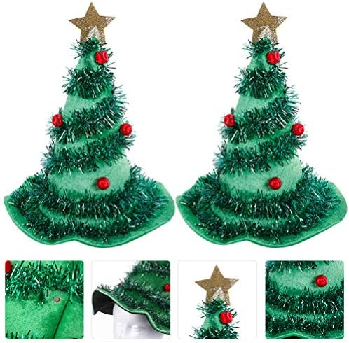 Festa de Natal da Nuobester favorita chapéus de árvore de Natal chapéus de chapéu de Natal em forma de árvore para decoração