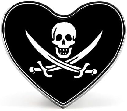 Moletons de bandeira pirata moletons do crânio de skullandswords coração broche pino de coração fofo crachá para festas de aniversário