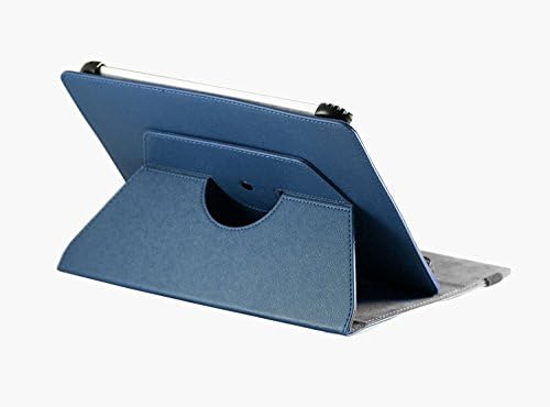 Capa de capa de couro falsa azul da Navitech com 360 suporte de rotação compatível com o tablet AllWinner A13/ E-PAD/ M009S NATPC 7