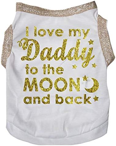 Petitebella eu amo meu pai para a camisa do cachorro da lua