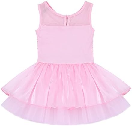 Yizyif infantil feminino lantejão vestido de dança de roupas de dança com chiffon collant