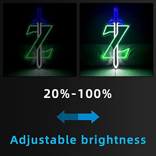 16.5x7,8 polegadas Zelda sinal de neon sword liderado luz de neon para jogos decoração de sala de jogos zelda presentes