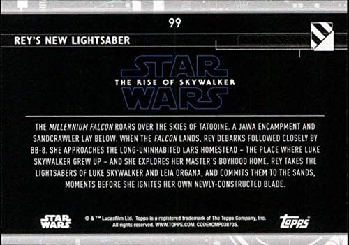 2020 Topps Star Wars The Rise of Skywalker Série 2 Blue 99 Rey's New Lightsabre Trading Card