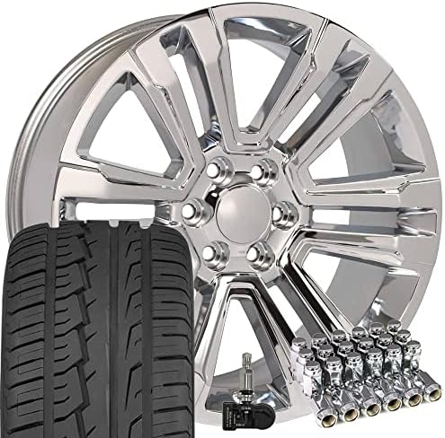 OE Wheels LLC Rims de 22 polegadas se encaixa antes de 2019 Silverado Sierra pré-2021 Tahoe suburbano Yukon Escalade CV44 22x9 Rodas