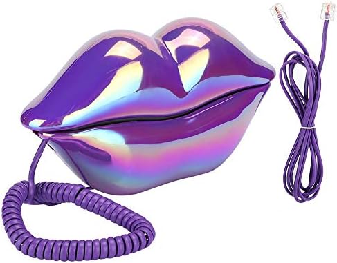 Huangxing - Electroplate Linefline Telefone, Robusto Lips Purple Lips Telefone Cas Telefone criativo Phone Linefle