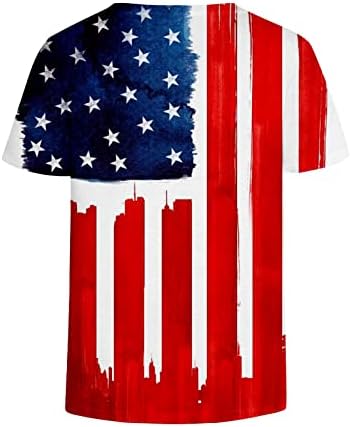 American Flag Impresso Tshirts for Women, 2023 Tops patrióticos 4 de julho Blusa de verão de verão Camiseta de manga curta V