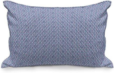 Ambesonne étnico acolchoado de travesseira, abstrato de hexágonos geométricos do estilo boho, padrão de design urbano, tampa padrão de travesseiro de sotaque de tamanho king para quarto, 36 x 20, lilás roxo e azul pálido pálido
