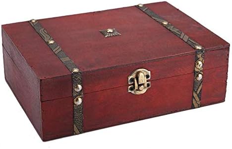 Caixa de armazenamento de jóias de madeira caixa de tesouro de madeira retro jóias recipiente de armazenamento decoração de casa caixa de presente caixa de esconderijo de madeira caixa decorativa para jóias, presentes