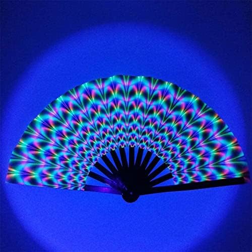 Bailiy Gradiente Colorido Fan dobrável de fibra flexível Fan de fibra macia 33 cm grande Fã Fan Party Dance Photograph