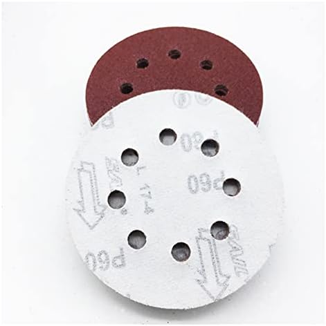 Lixa de polimento de metal de madeira 20 5 125mm de lixa redonda com lixa de oito orifícios, areia grossa 40-2000 gancho e disco