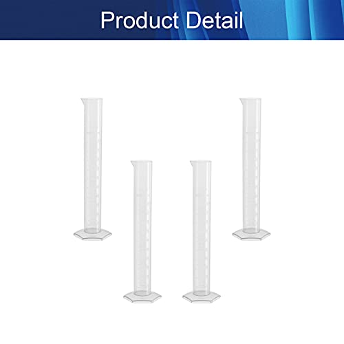 Aicosineg 3,38 oz de cilindro graduado de plástico com bico de vazamento para copos de tubo de teste de laboratório científica limpa