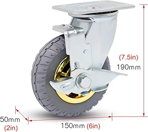 Rodas giratórias giratórios giratórios rodas, rodas de móveis de borracha pesada, rodas de rodízio em movimento com