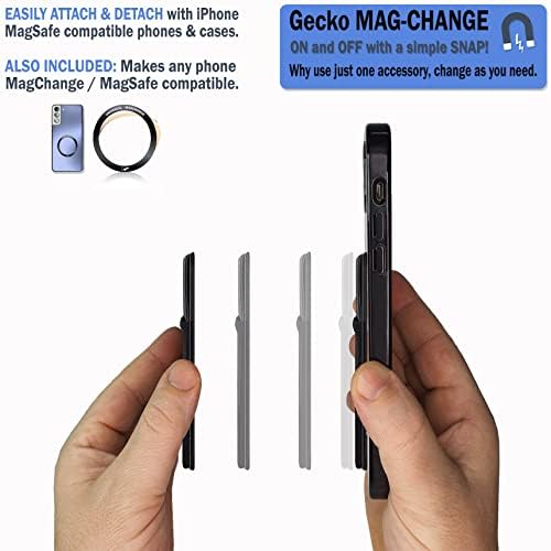 Gecko Secure Magnetic Wallet Universal Magsafe para qualquer telefone - suporte para cartões de correção - Use com iPhone 12 13 mini pro - anel magnético adesivo extra incluído
