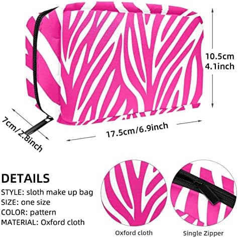 Bolsa de maquiagem inadequada, saco de cosméticos de impressão rosa de zebra