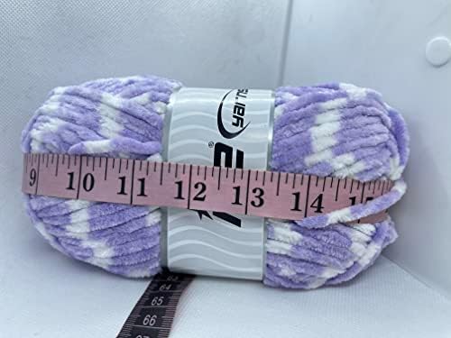 Chenille Baby Colors Yarn - lilás, branco 100 grama de 120 metros