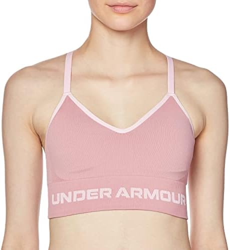 Under Armour feminina UA Feminina Baixa Longline Sports Sports - 1373870-697 - Elixir rosa/açúcar rosa - S