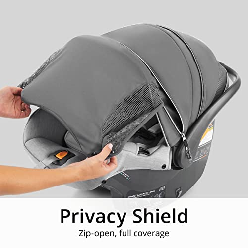 Chicco KeyFit® 35 Zip Cleartex® Sede e base do carro infantil, assento voltado para os bebês de 4-35 libras, suporte