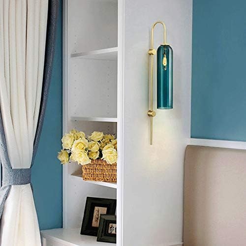 UXZDX Moderno criativo azul e branco de porcelana lâmpada de tubo de vidro, sala de estar, quarto, iluminação decorativa