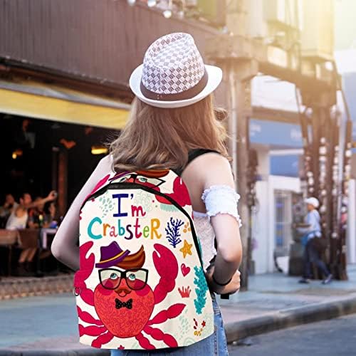 Mochila VBFOFBV para mulheres Laptop Daypack Backpack Saco casual de viagem, peixe de caranguejo de animais marítimos de desenho animado adorável