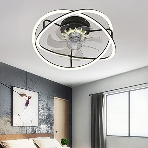 Tabrãos de teto Fehun com lâmpadas, ventilador de teto com luz 3 cores LED Dimmível LED silencioso controle remoto Fan Lights