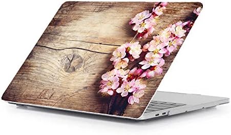 Bizcustom MacBook Air 13 A1932 Com Retina Touch Id Id Wood Grain Blossom Pink Flor Flor Floral Tainha de casca de casca de casca dura Tampa do teclado