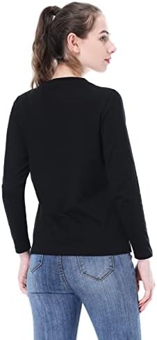 Camisa polo de manga longa preta feminina e camiseta, tops casuais leves e finos, algodão algodão , S-2xl