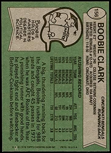 1978 Topps 156 Boobie Clark Cincinnati Bengals NM Bengals Bethune-Cookman