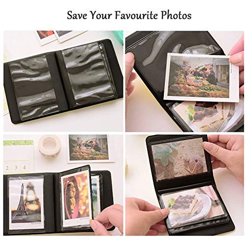 Zhi Jin Leather Mini 64 Bolsões Álbum de Foto para Fujifilm Instax Tamanho da Polaroid Macaron Picture Case Storage Book Presente, Violet