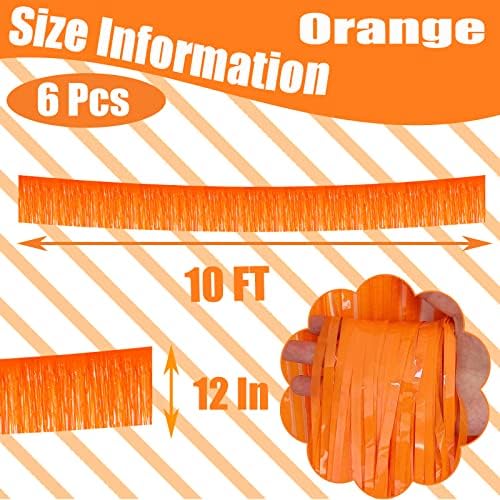 Pacote 6 Pacote de 10 pés Macaron laranja finge guirlanda de guirlanda metálica streamers de bandeira parede pendurada fanner