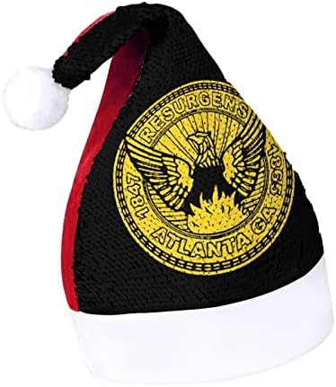 Bandeira de Atlanta lantejous chapéus de Natal de Santa Xmas para adultos Merry Xmas Festa Fantas Bennie Cap