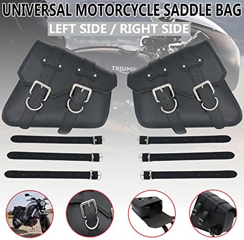 Wenlicp Motorcycle Sacos laterais de couro impermeabilizados ， Sacos de sela de motocicleta, PVC e alforjes para Sportster