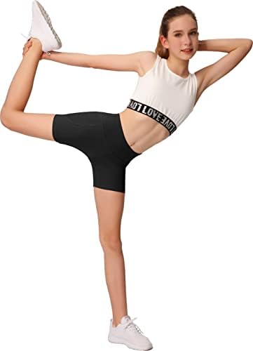 Mirity Girls 'Athletic Biker Shorts com bolsos - Kids Dance de ioga que corre shorts de bicicleta de vôlei de futebol