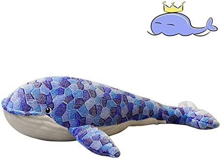 Joson Brey Plexuja de baleia azul macia, travesseiro de pelúcia de baleia azul, presentes divertidos para meninos corajosos