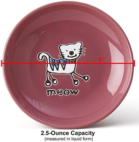 Petrageous 11035 Bobo Kitty Massiler e Microondas GJas de grés de gato Diâmetro de 5 polegadas de 5 polegadas Capacidade de 2,5 onças