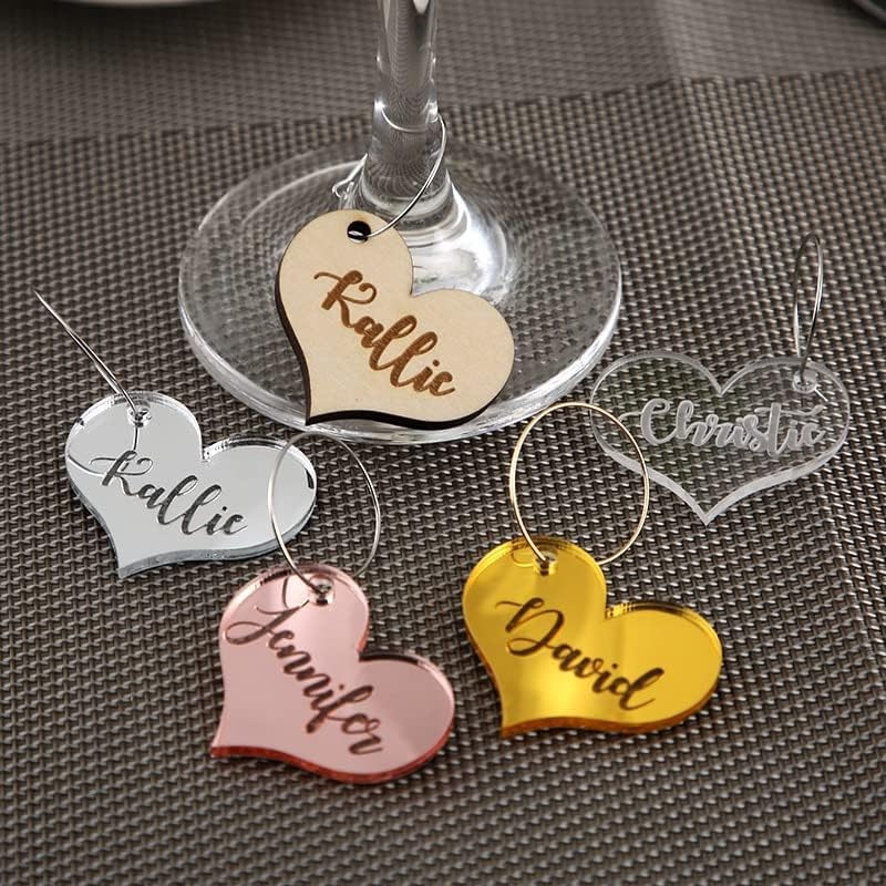 Jinfu Wine Glass Name Tags, Identificando seu copo, acessórios de vidro de vinho encantos, etiquetas de vidro de vinho