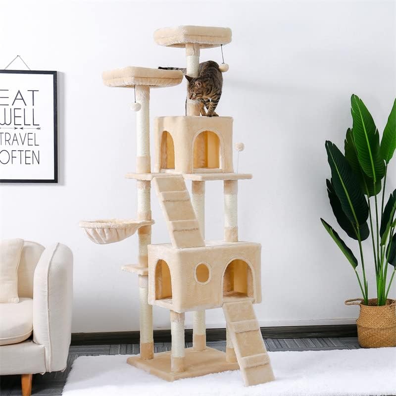 Árvore de gatos de vários níveis do FZZDP para gatos com poleiros aconchegante de gatos estáveis ​​de escalada de gatos brinquedos