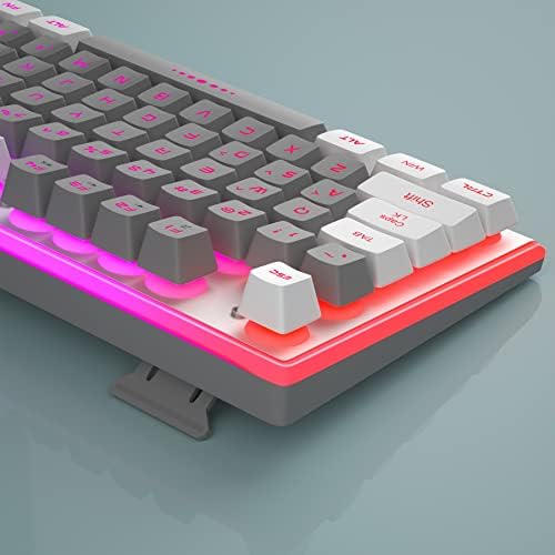 Teclado de Camiysn Gaming, Wired Silent Ergonomic Splash Provó RGB iluminado o teclado mecânico do teclado anti-gordura para