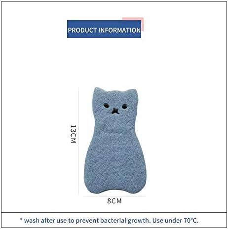 Zukeehm esponjas 4pcs esponja de gato fofo 3 camadas esponja esponja forte absorção de água