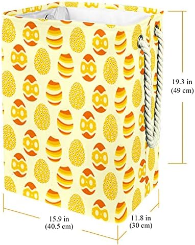 Indicultor amarelo Easter ovo Padrão de ovo grande cesto de roupa de roupa grande cesto de roupas prejudiciais à prova d'água para o organizador de brinquedos de roupas, decoração para casa de casa para o quarto