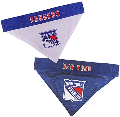 NHL New York Rangers Bandana para cães e gatos, Large/X-Large. - Bandana fofa e elegante! O lenço de fã de hóquei perfeito Bandana, ótimo para aniversários ou qualquer festa!