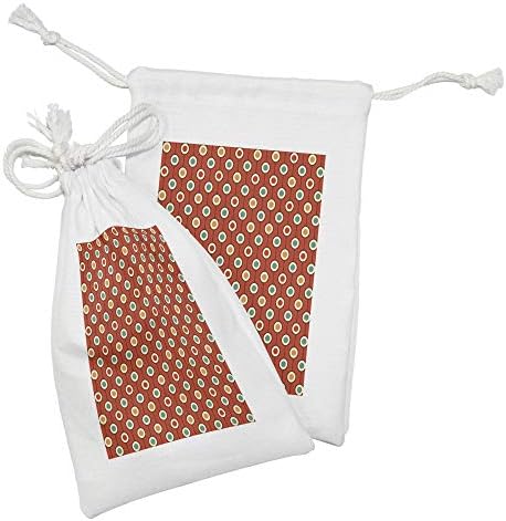 Conjunto de bolsas de tecido abstrato de Ambesonne de 2, estilo de hippie do estilo Vintage 60s