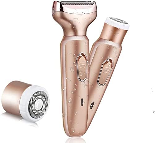 Barbeador elétrico feminino, barbeador 2-em-1 indolor 2 em 1, USB molhado e seco, adequado para pernas, axilas, axilas, rosto