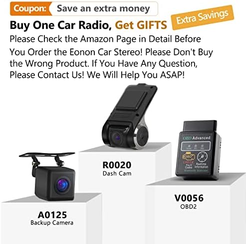 Eonon Android 10 estéreo, CarPlay & Android Auto Car Receiver estéreo, Rádio de carro Din único de 7 aplicável à BMW